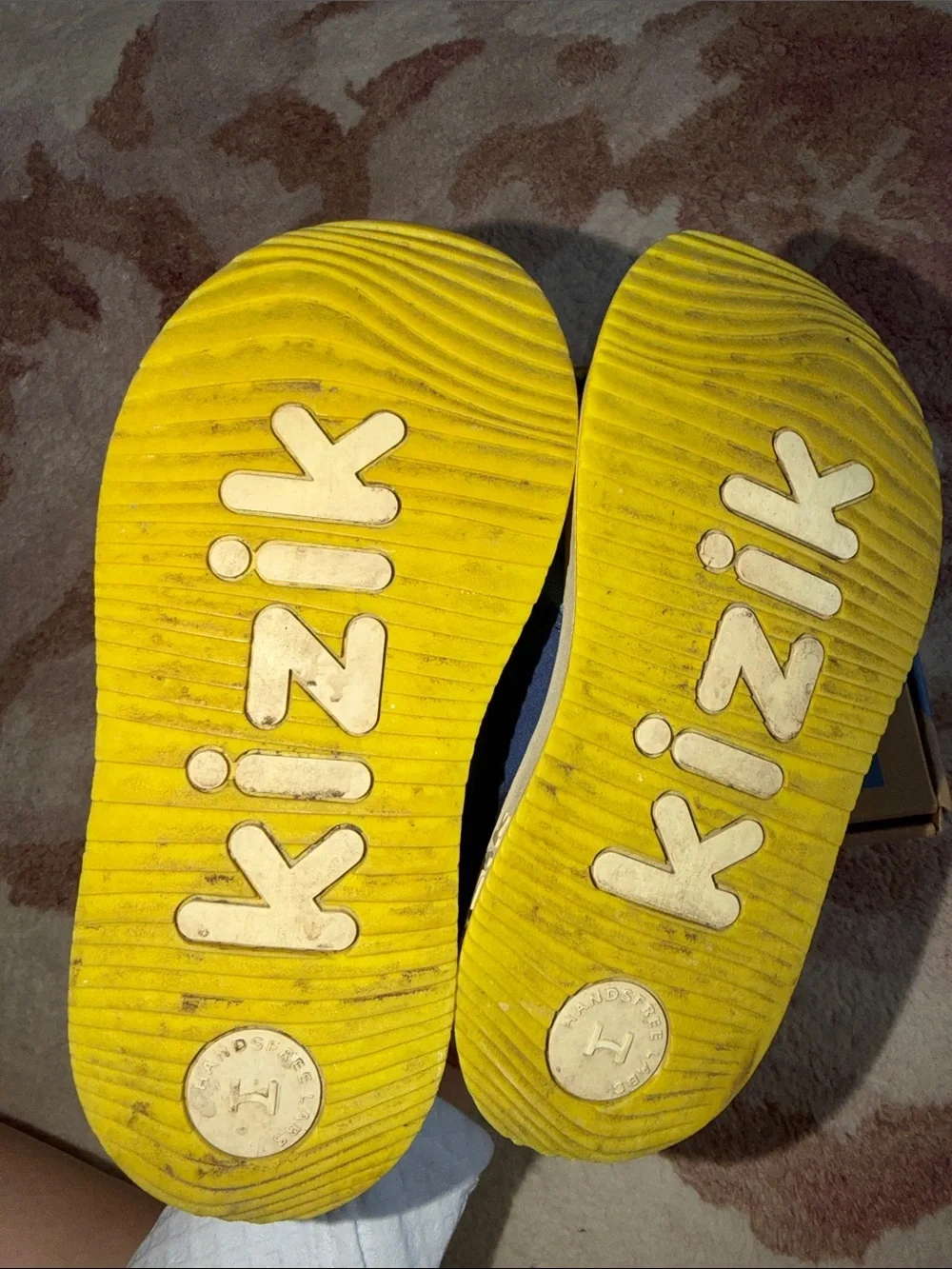 Kizik Kids Blue and Neon Yellow Athletic Play Sneakers